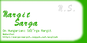 margit sarga business card